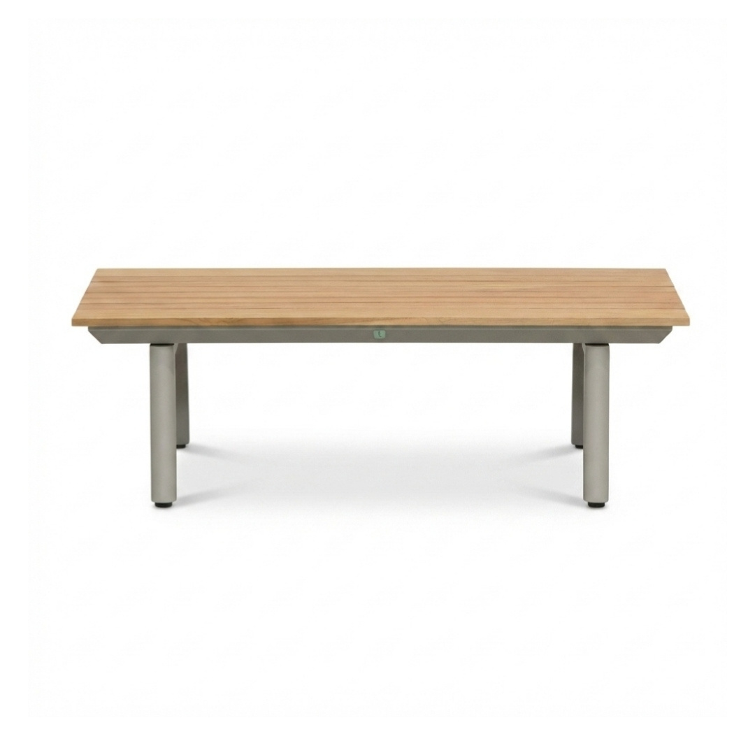 Montana stoel-bank loungeset 4 personen incl. tafel | aluminium + teak | beige | 4-delig