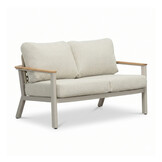 Montana stoel-bank loungeset 4 personen | aluminium + teak | beige | 3-delig