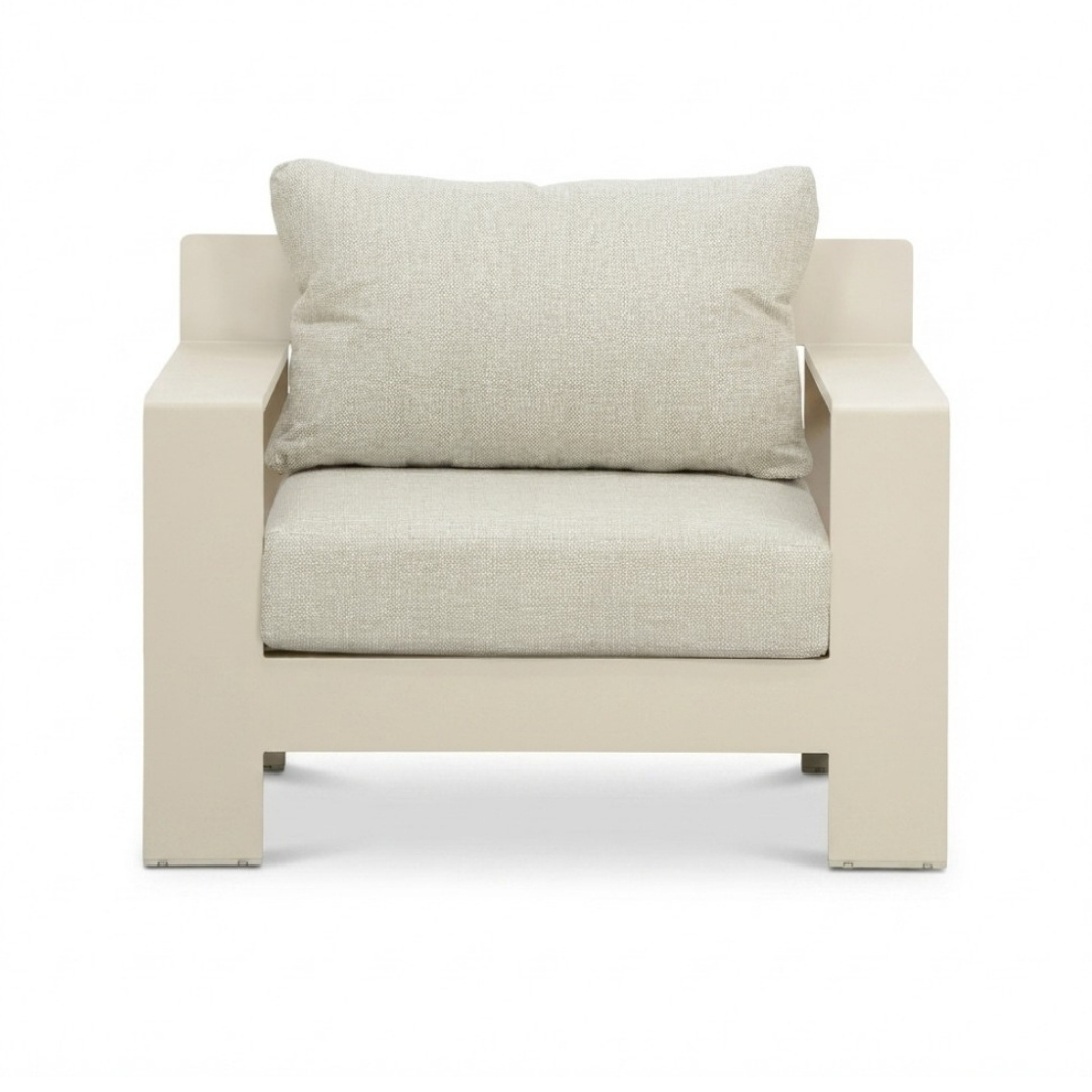 Riviera stoel-bank loungeset 5 personen | aluminium + teak | beige | 4-delig