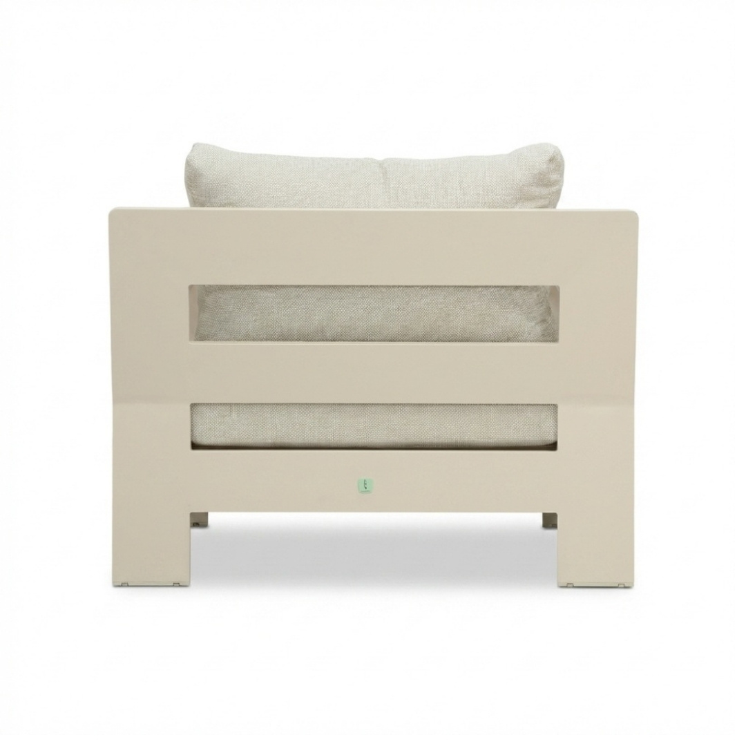 Riviera stoel-bank loungeset 5 personen | aluminium + teak | beige | 4-delig