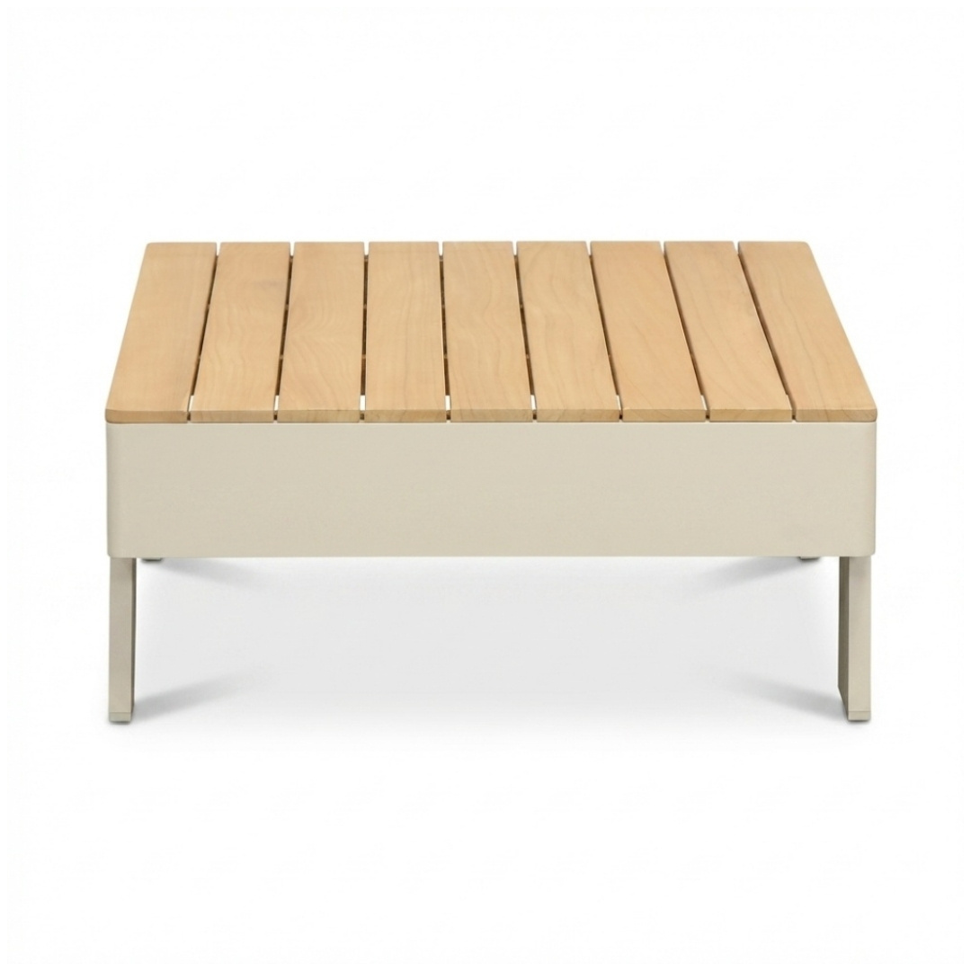 Riviera stoel-bank loungeset 5 personen | aluminium + teak | beige | 4-delig