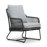 Cleve antraciet/Gianna Stone Grey low dining tuinset | 6 personen | sintered stone + touw | 240cm