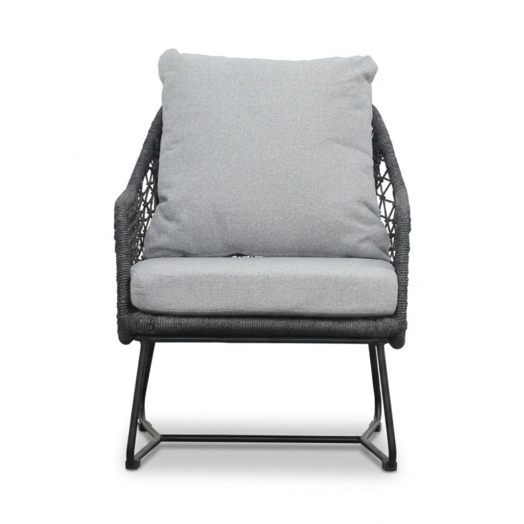 Cleve antraciet/Gianna Stone Grey low dining tuinset | 6 personen | sintered stone + touw | 240cm