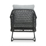 Cleve antraciet/Gianna Stone Grey low dining tuinset | 6 personen | sintered stone + touw | 240cm