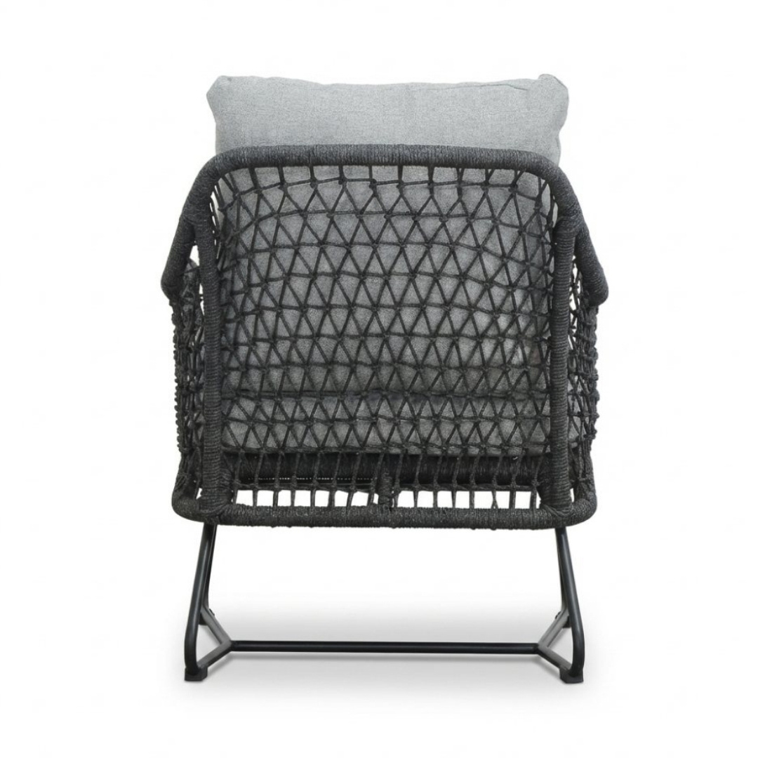 Cleve antraciet/Gianna Stone Grey low dining tuinset | 6 personen | sintered stone + touw | 240cm