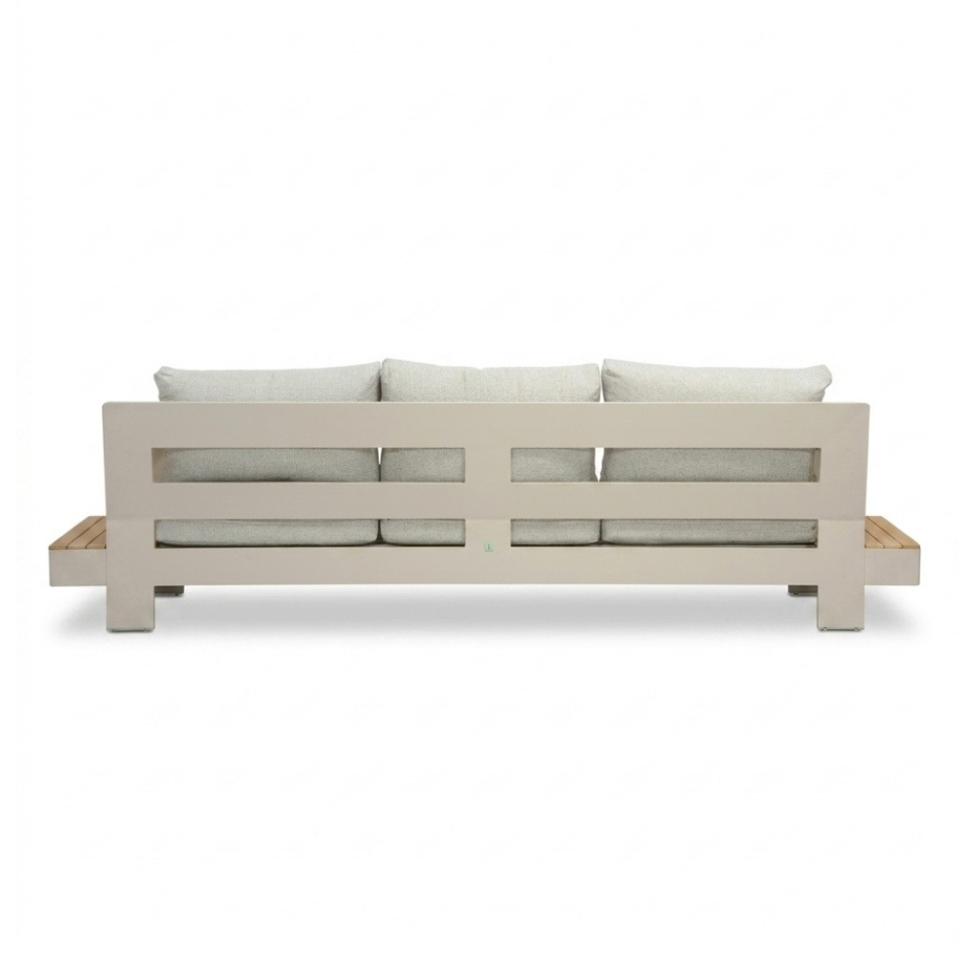 Riviera stoel-bank loungeset 5 personen | aluminium + teak | beige | 4-delig