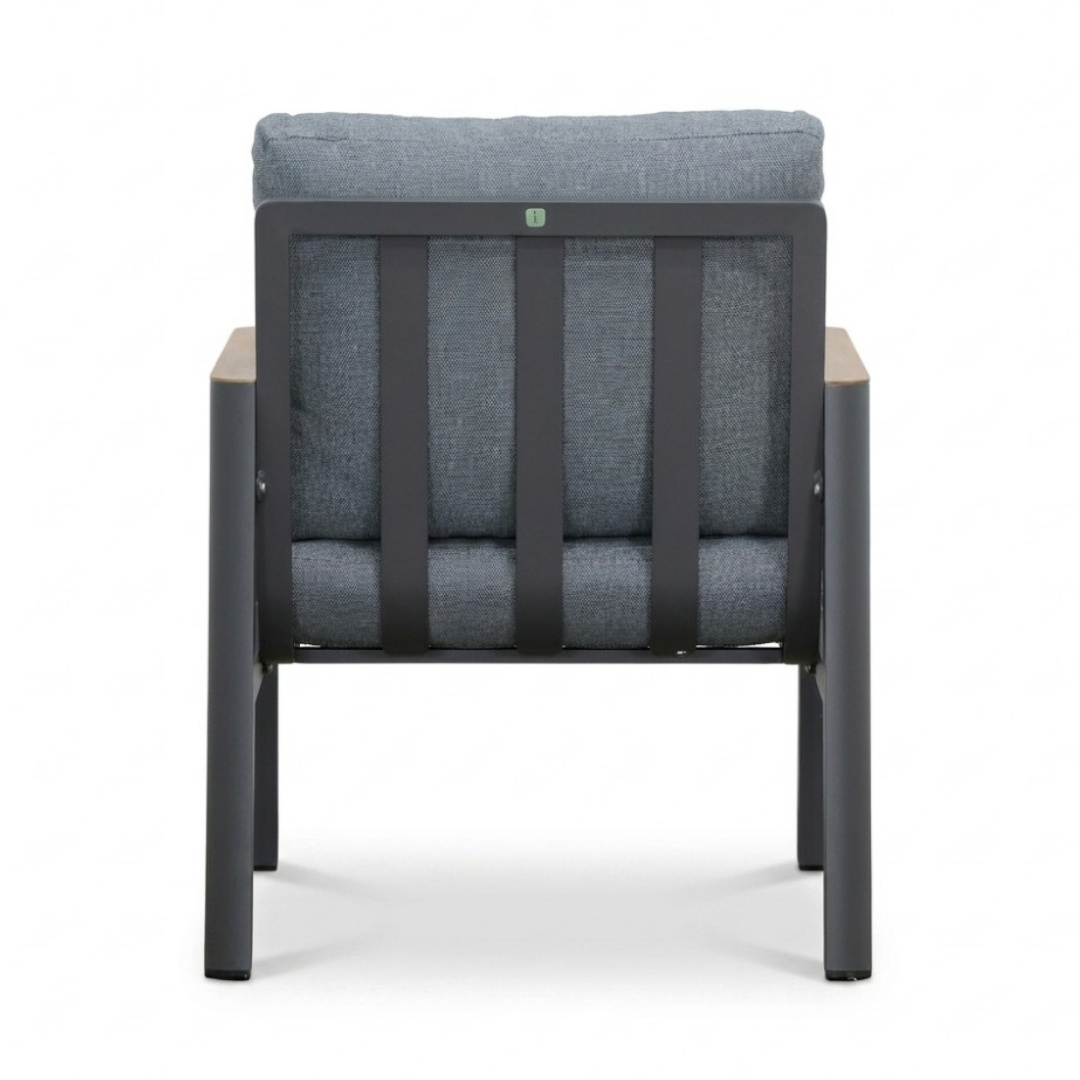 Tokyo stoel-bank loungeset 5 personen incl. tafel  | aluminium + polywood | antraciet | 4-delig