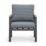 Tokyo stoel-bank loungeset 5 personen | aluminium + polywood | antraciet | 3-delig