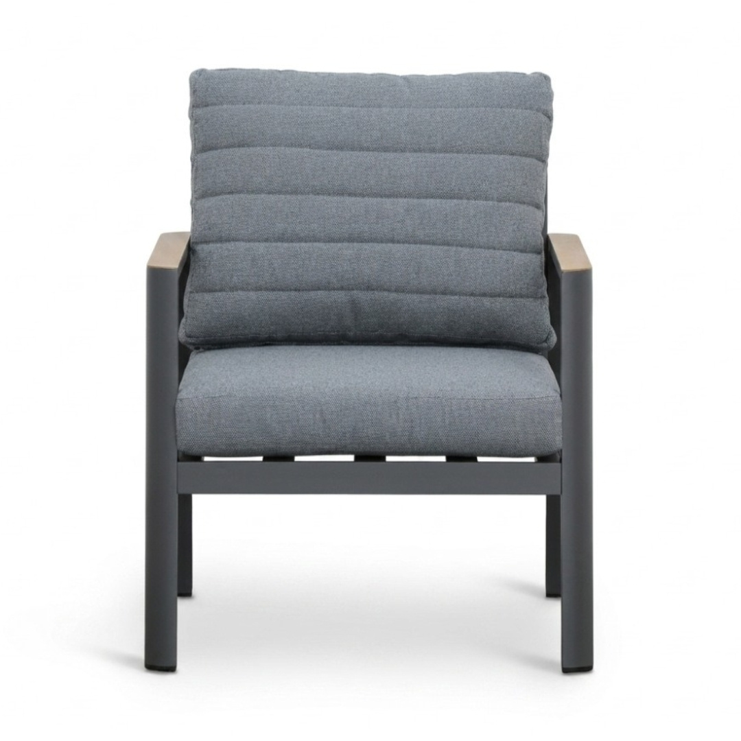 Tokyo stoel-bank loungeset 5 personen | aluminium + polywood | antraciet | 3-delig