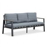 Tokyo stoel-bank loungeset 5 personen | aluminium + polywood | antraciet | 3-delig