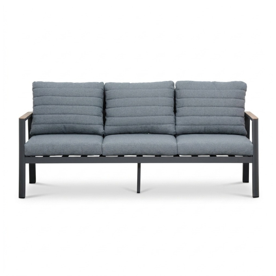 Tokyo stoel-bank loungeset 5 personen | aluminium + polywood | antraciet | 3-delig