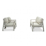Tokyo stoel-bank loungeset 5 personen | aluminium + polywood | beige | 3-delig