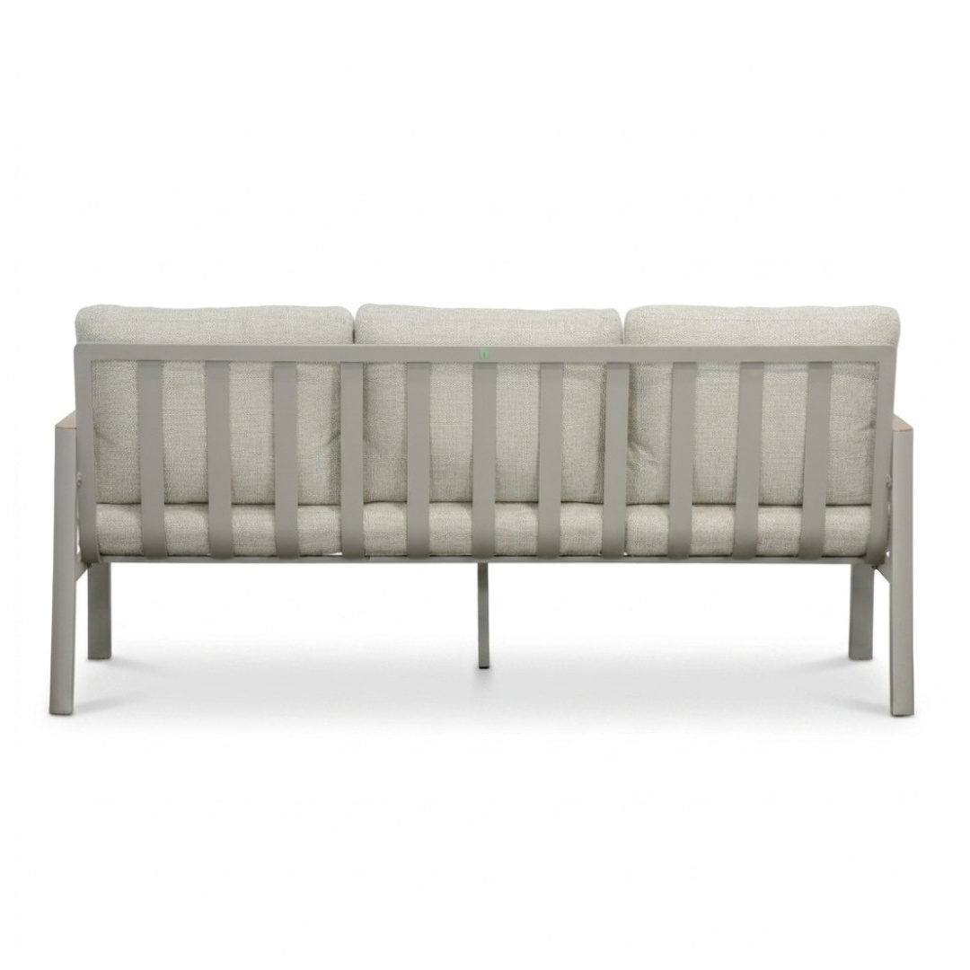Tokyo stoel-bank loungeset 5 personen | aluminium + polywood | beige | 3-delig