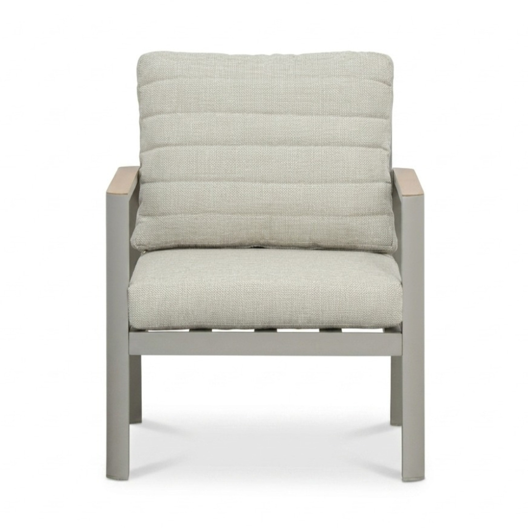 Tokyo stoel-bank loungeset 5 personen | aluminium + polywood | beige | 3-delig