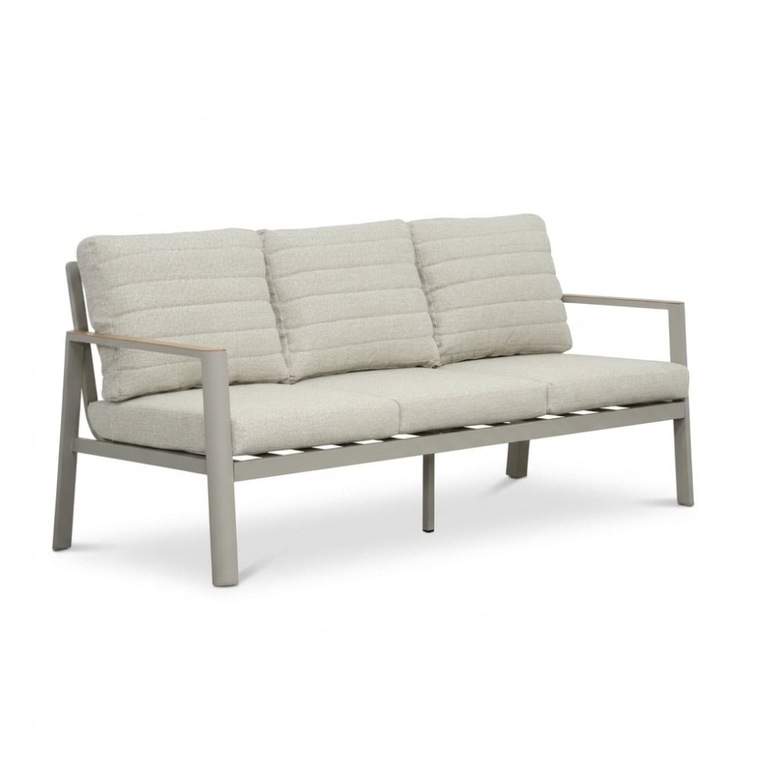 Tokyo stoel-bank loungeset 5 personen incl. tafel | aluminium + polywood | beige | 4-delig