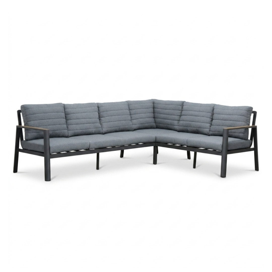 Tokyo hoek loungeset 6 personen incl. tafel | aluminium + polywood | antraciet | 4-delig - 264x204cm