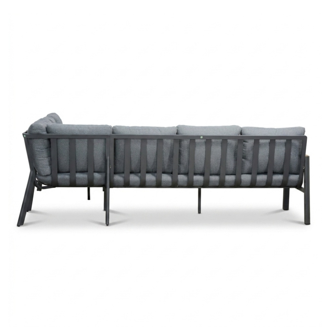 Tokyo hoek loungeset 6 personen incl. tafel | aluminium + polywood | antraciet | 4-delig - 264x204cm