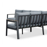 Tokyo hoek loungeset 6 personen | aluminium + polywood | antraciet | 3-delig - 264x204cm