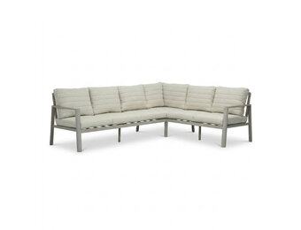 Tokyo hoek loungeset 6 personen | aluminium + polywood | beige | 3-delig - 264x204cm