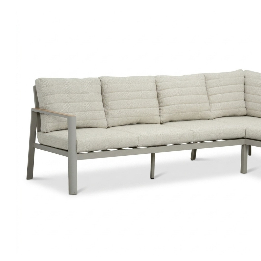 Tokyo hoek loungeset 6 personen | aluminium + polywood | beige | 3-delig - 264x204cm