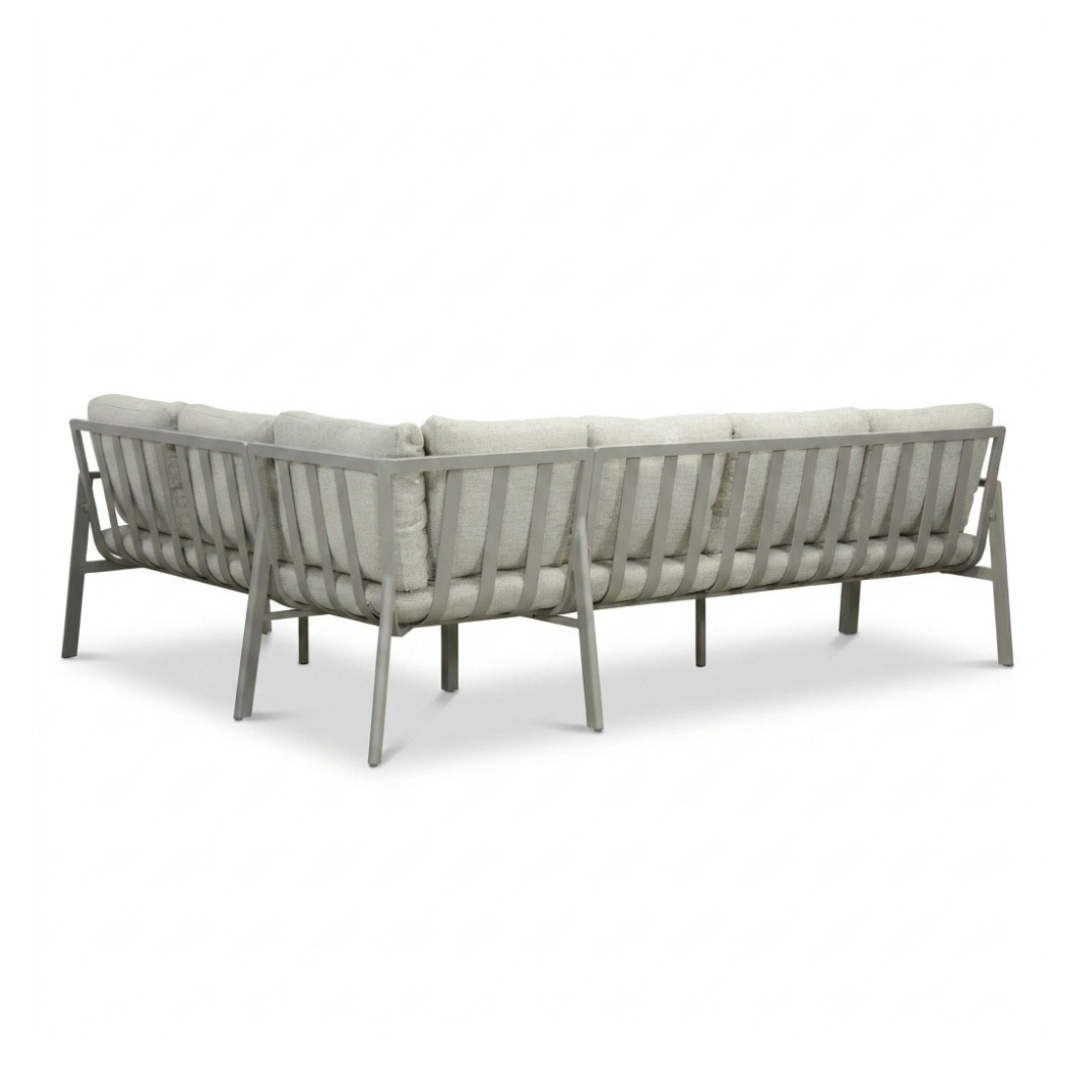 Tokyo hoek loungeset 6 personen | aluminium + polywood | beige | 3-delig - 264x204cm