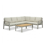 Tokyo hoek loungeset 6 personen incl. tafel | aluminium + polywood | beige | 4-delig - 264x204cm