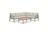 Tokyo hoek loungeset 6 personen incl. tafel | aluminium + polywood | beige | 4-delig - 264x204cm