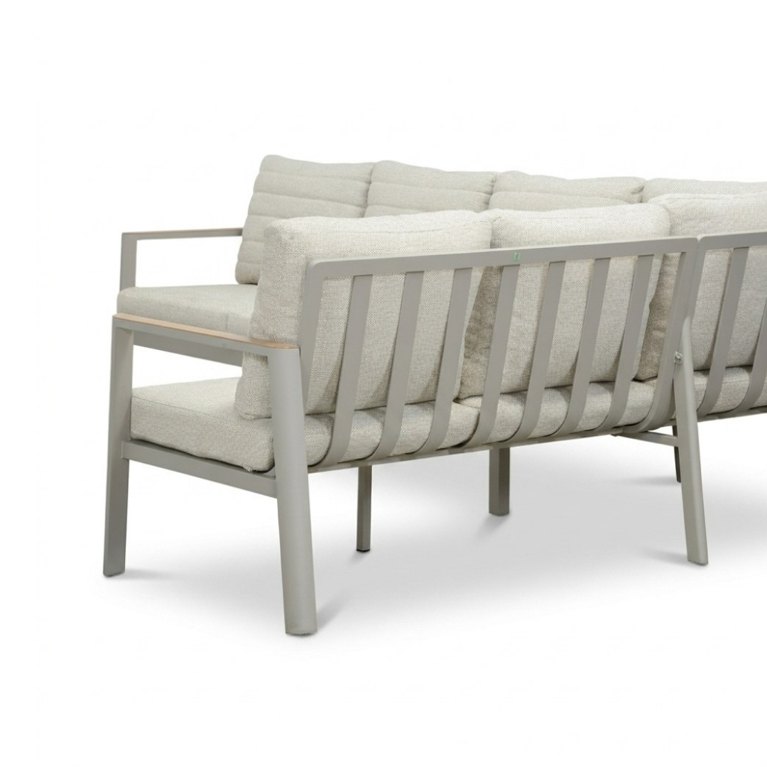 Tokyo hoek loungeset 6 personen incl. tafel | aluminium + polywood | beige | 4-delig - 264x204cm