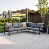 Tokyo hoek loungeset 6 personen | aluminium + polywood | antraciet | 3-delig - 264x204cm