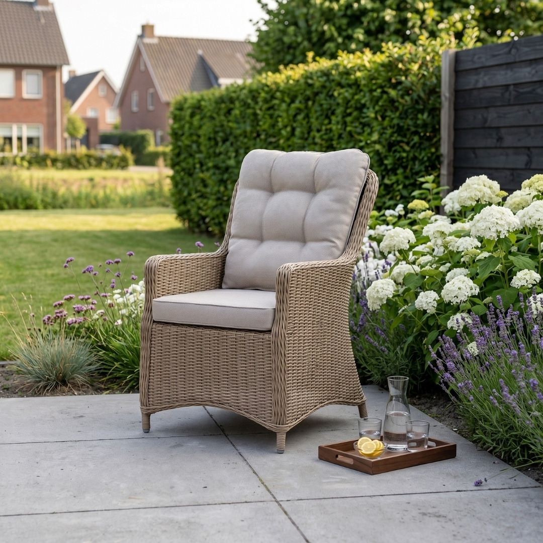 Madrid Royal Sand dining tuinset | 6 personen | wicker | 200cm ovaal