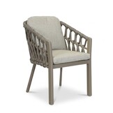 Marina dining tuinstoel | touw + aluminium | beige