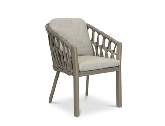 Marina dining tuinstoel | touw + aluminium | beige