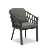 Marina dining tuinstoel | touw + aluminium | antraciet