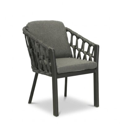 Marina dining tuinstoel | touw + aluminium | antraciet