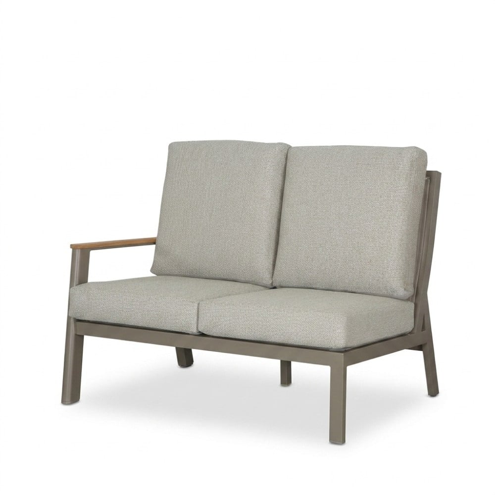 Florida dining loungeset 6 personen | aluminium + teak | beige | 5-delig - 266x206cm