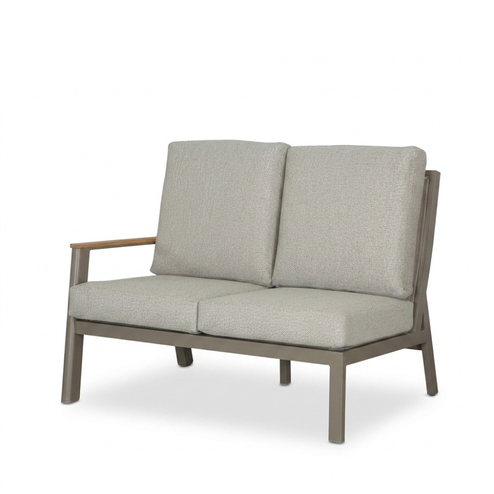 Florida premium dining loungeset 6 personen | aluminium + teak | beige | 5-delig - 266x206cm