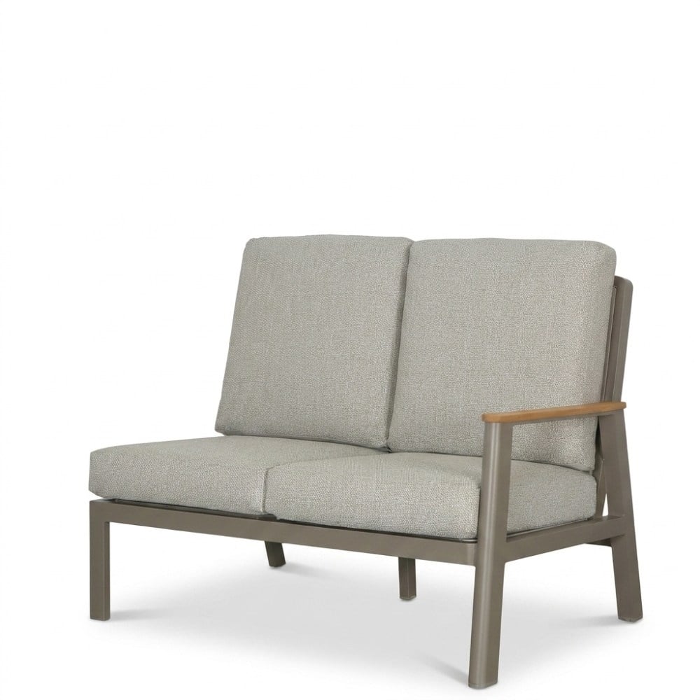 Florida dining loungeset 6 personen | aluminium + teak | beige | 5-delig - 266x206cm