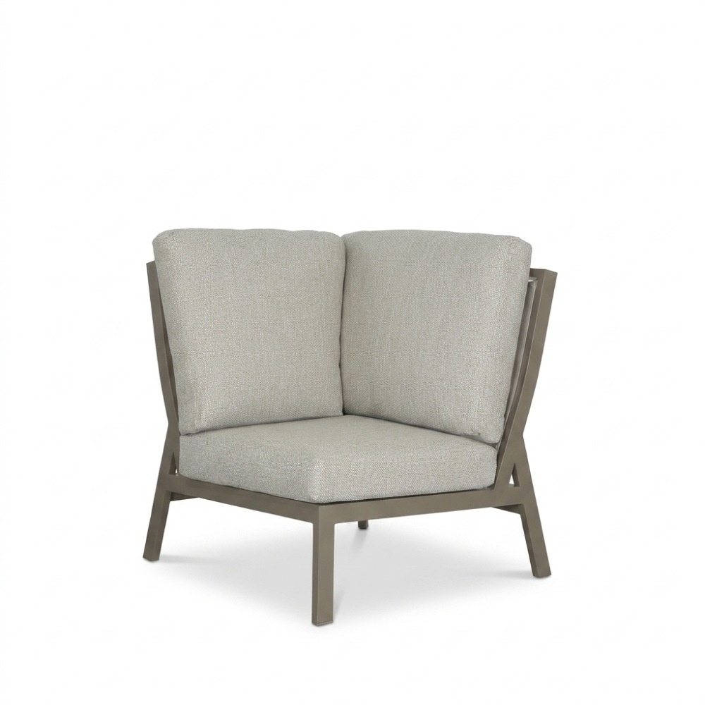 Florida premium dining loungeset 6 personen | aluminium + teak | beige | 5-delig - 266x206cm