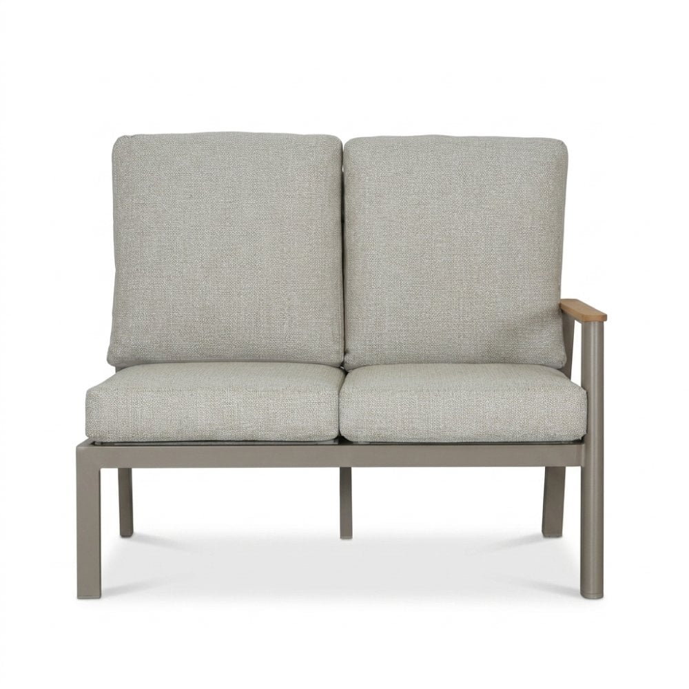 Florida dining loungeset 6 personen | aluminium + teak | beige | 5-delig - 266x206cm