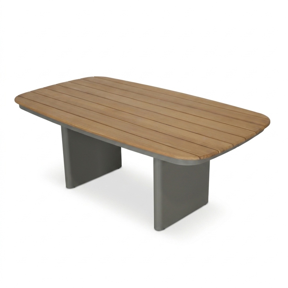 Florida premium dining loungeset 6 personen | aluminium + teak | beige | 5-delig - 266x206cm