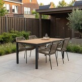 Delta/Seville zand dining tuinset | 4 personen | teakhout + aluminium | 160cm