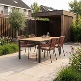 Delta/Seville terra dining tuinset | 4 personen | teakhout + aluminium | 160cm