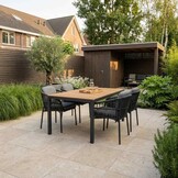 Delta/Rico charcoal dining tuinset | 4 personen | teakhout + aluminium | 160cm