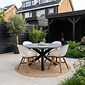 BUITEN living Meran/Karlstad wit dining tuinset | 4 personen | betonlook + kunststof | 135cm rond