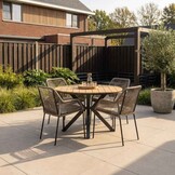 Cervo/Seville zand dining tuinset | 4 personen | polywood+ touw | 120cm