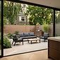 LUX outdoor living Montana stoel-bank loungeset 5 personen incl. tafel | aluminium + teak | antraciet | 4-delig