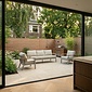LUX outdoor living Montana stoel-bank loungeset 5 personen | aluminium + teak | beige | 3-delig