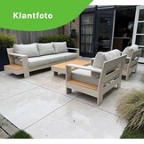 Riviera stoel-bank loungeset 5 personen | aluminium + teak | beige | 4-delig
