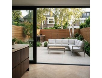 Tokyo hoek loungeset 6 personen incl. tafel | aluminium + polywood | beige | 4-delig - 264x204cm
