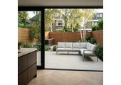 Tokyo hoek loungeset 6 personen | aluminium + polywood | beige | 3-delig - 264x204cm